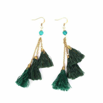 Trio of Tassels Earrings - Thailand