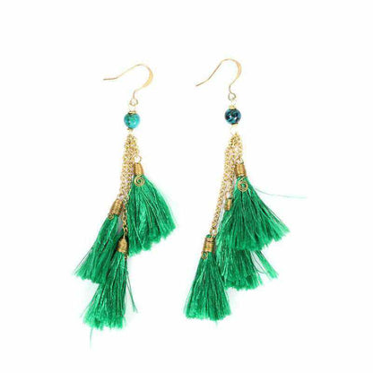 Trio of Tassels Earrings - Thailand